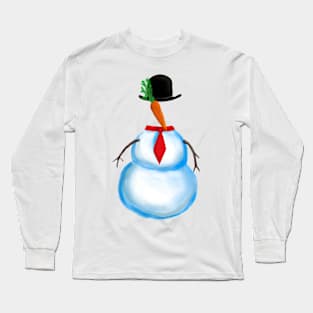 Surrealist Style Snowman Long Sleeve T-Shirt